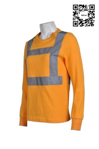 D142 長袖3M反光工業服 來版訂做 工程安全服 安全T恤 大量訂購螢光工業制服 工業制服批發商